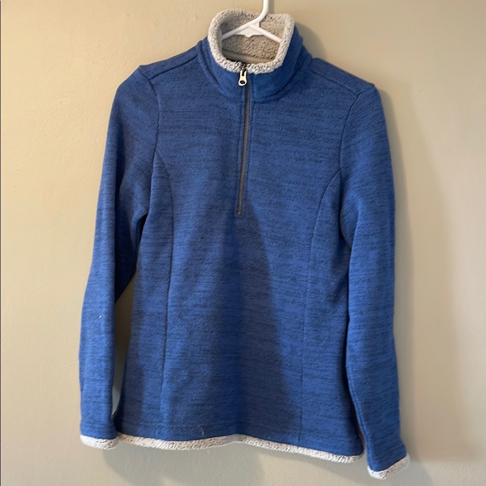 Kuhl Blue Quarter-Zip Pullover with Sherpa Lining